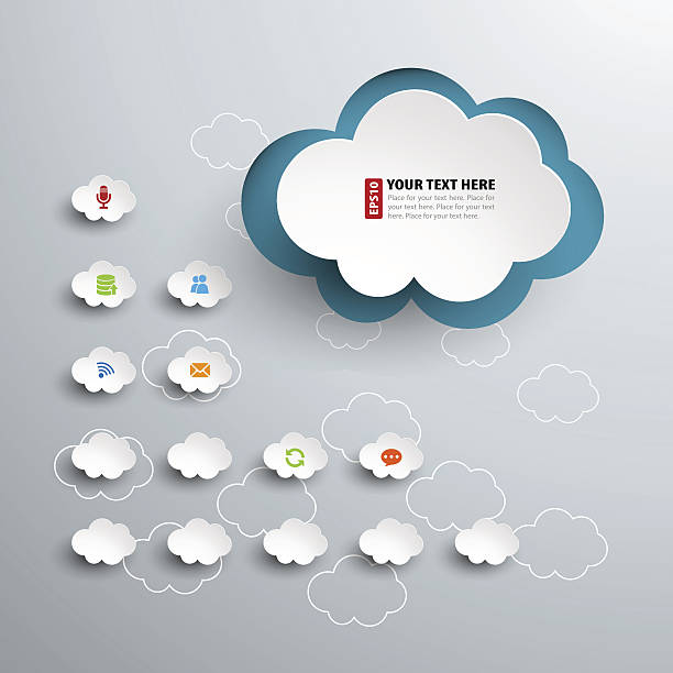 Cloud diagram for cloud computing concept vector art illustration