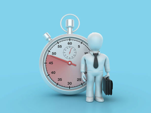 istock 3D Stopwatch with Cartoon Business Character 1875519654
