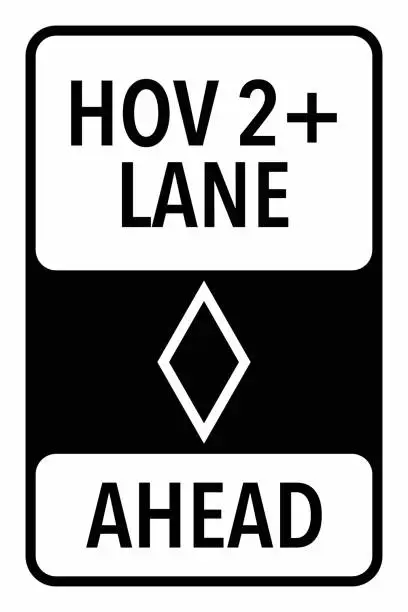 Vector illustration of Carpool traffic sign