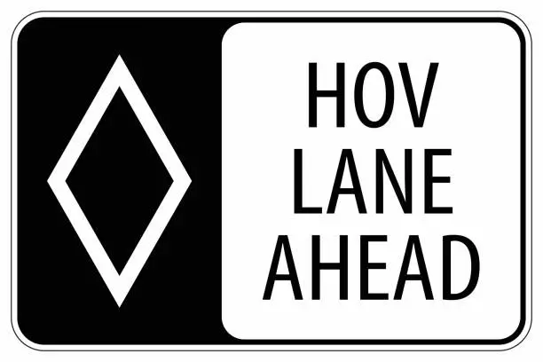 Vector illustration of Carpool traffic sign