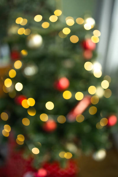 istock 2024 Blur Christmas scene with decoreted tree and lights in background 1875545842