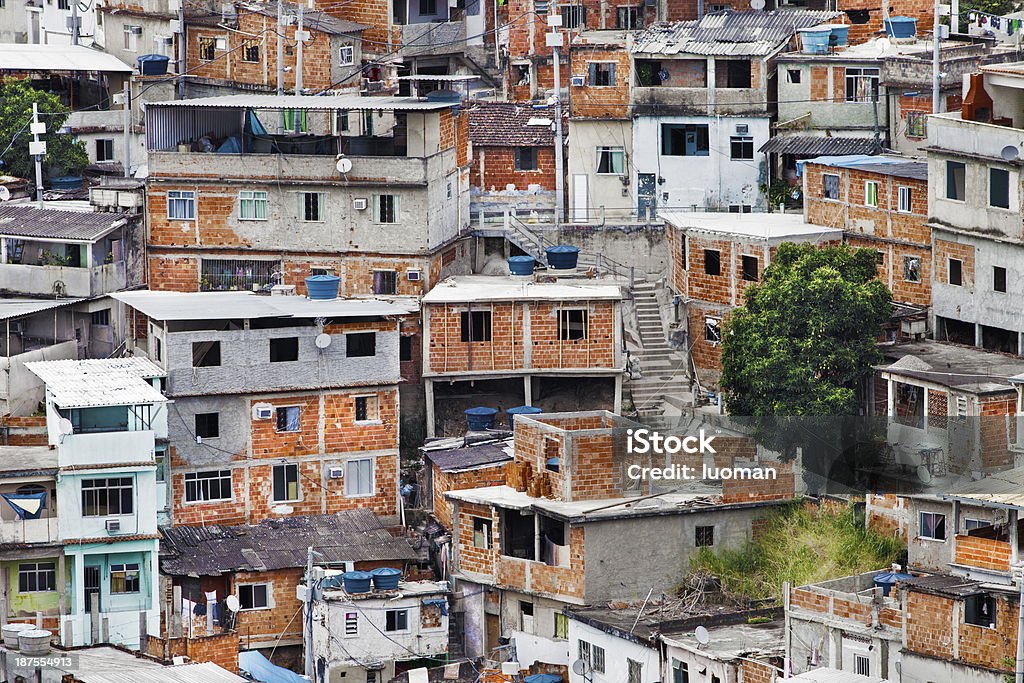 Favelas in Rio de Janeiro - Lizenzfrei Anhöhe Stock-Foto