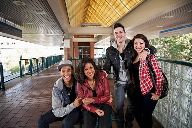 istock Group of young adults at train station 187556979