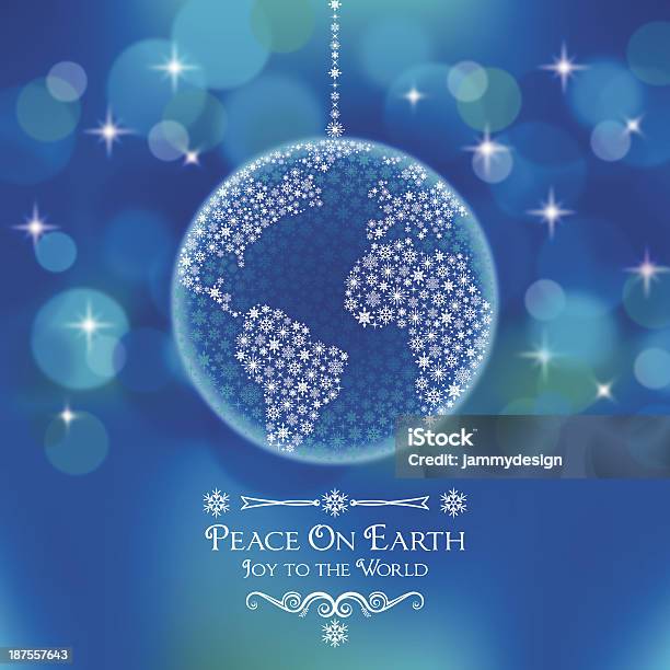 La Pace Sulla Terra Mondo Decorazione - Immagini vettoriali stock e altre immagini di Simboli della pace - Simboli della pace, Natale, Pianeta