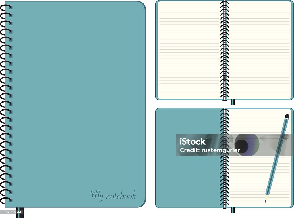 Same Notebook Three Images Of The Same Blue Notebook Stock Illustration - Download ...
