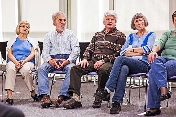 istock Seniors in the community center 187560191