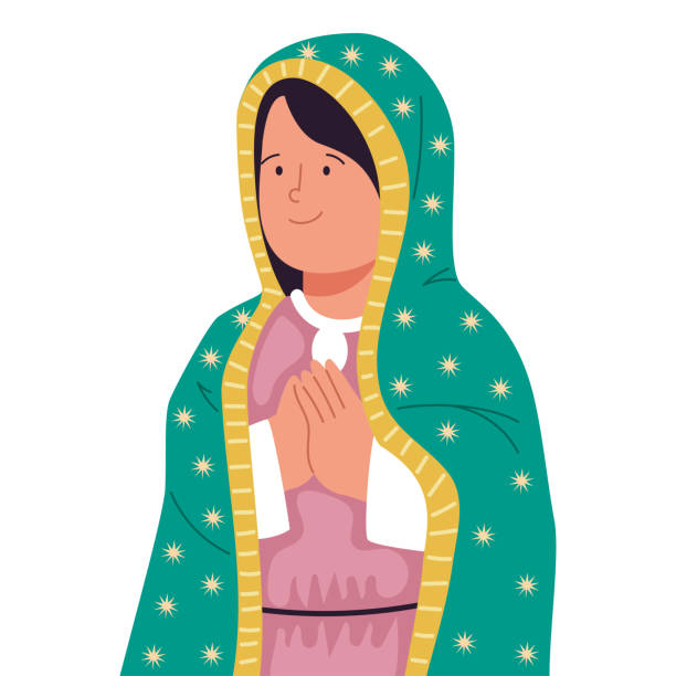 Our Lady of Guadalupe Praying virgen de guadalupe praying illustration virgen de guadalupe stock illustrations