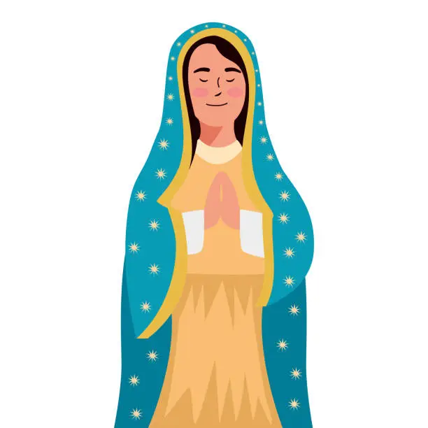 Vector illustration of Virgen de Guadalupe Mexican