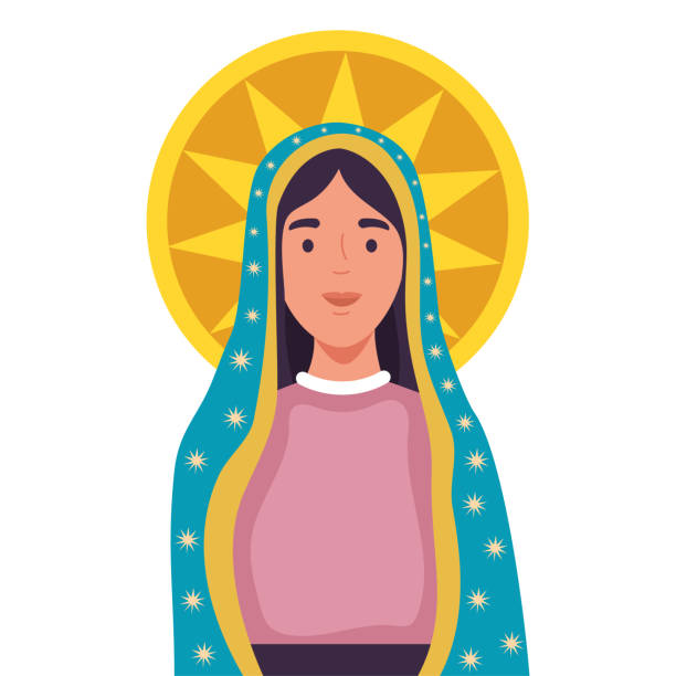 Virgen de Guadalupe Isolated virgen de guadalupe isolated design virgen de guadalupe stock illustrations