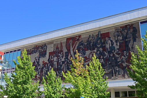 Mural at the Culture Palace in Dresden in the Free State of Saxony, Germany