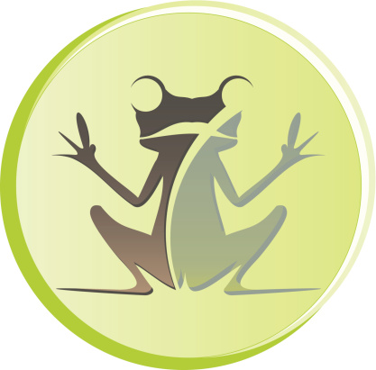 logo frog sitting with open hands