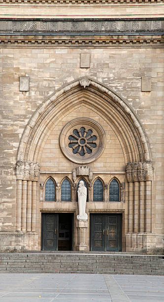 Notre-Dame Cathedral in Luxemburg entrance detail Notre-Dame Cathedral (Luxembourgish: Kathedral Notre-Dame, French: Cathédrale Notre-Dame, German: Kathedrale unserer lieben Frau) is the Roman Catholic Cathedral of Luxembourg City, in southern Luxembourg. It was originally a Jesuit church, and its cornerstone was laid in 1613. It is the only cathedral in Luxembourg. notre dame cathedral of luxembourg stock pictures, royalty-free photos & images