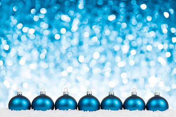 istock Blue baubles against defocused lights 187562727