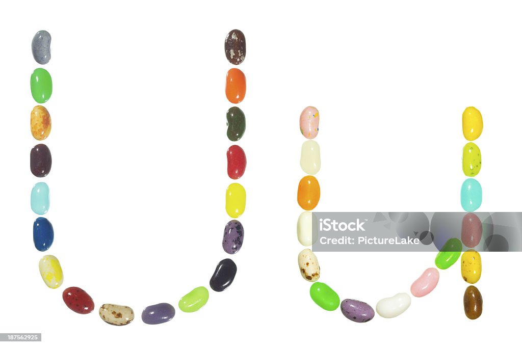 Jelly beans alphabet, Groß- und Kleinbuchstaben Buchstabe U - Lizenzfrei Alphabet Stock-Foto