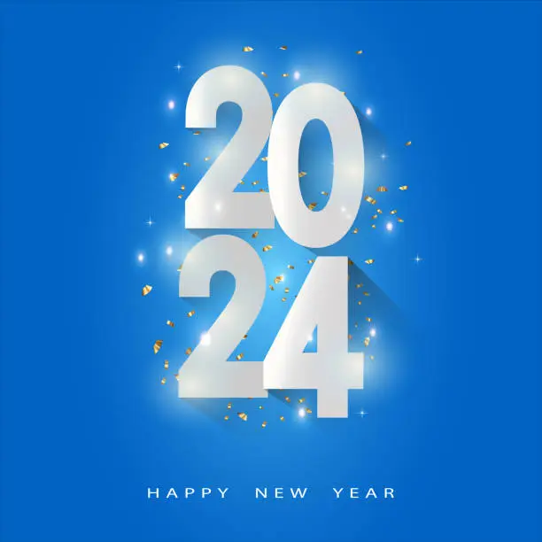 Vector illustration of 2024 Happy new year vector design