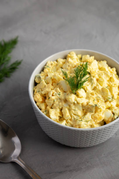 istock Homemade Egg Salad with Dill in a Bowl, side view. 1875641994