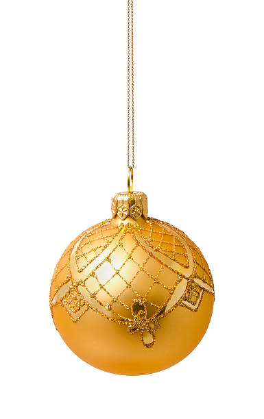 istock Perfect golden christmas ball isolated 187564424
