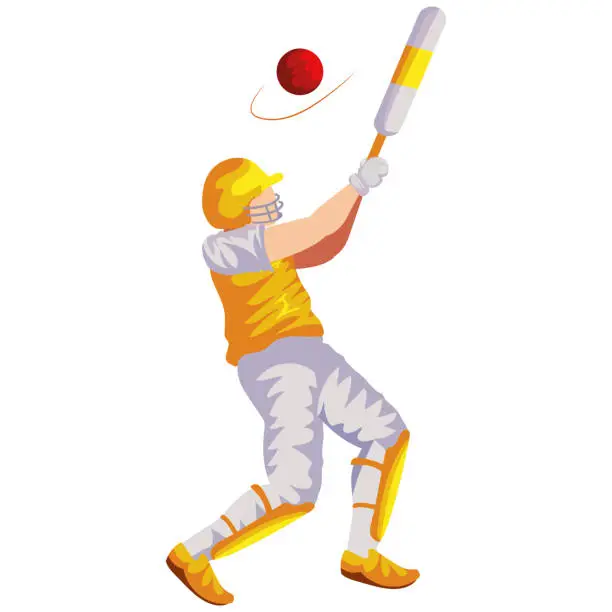 Vector illustration of Cricket Players