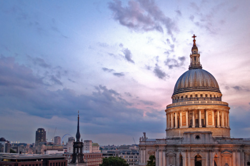 Evening Sky with St Paul's Cathedral and London Skyline