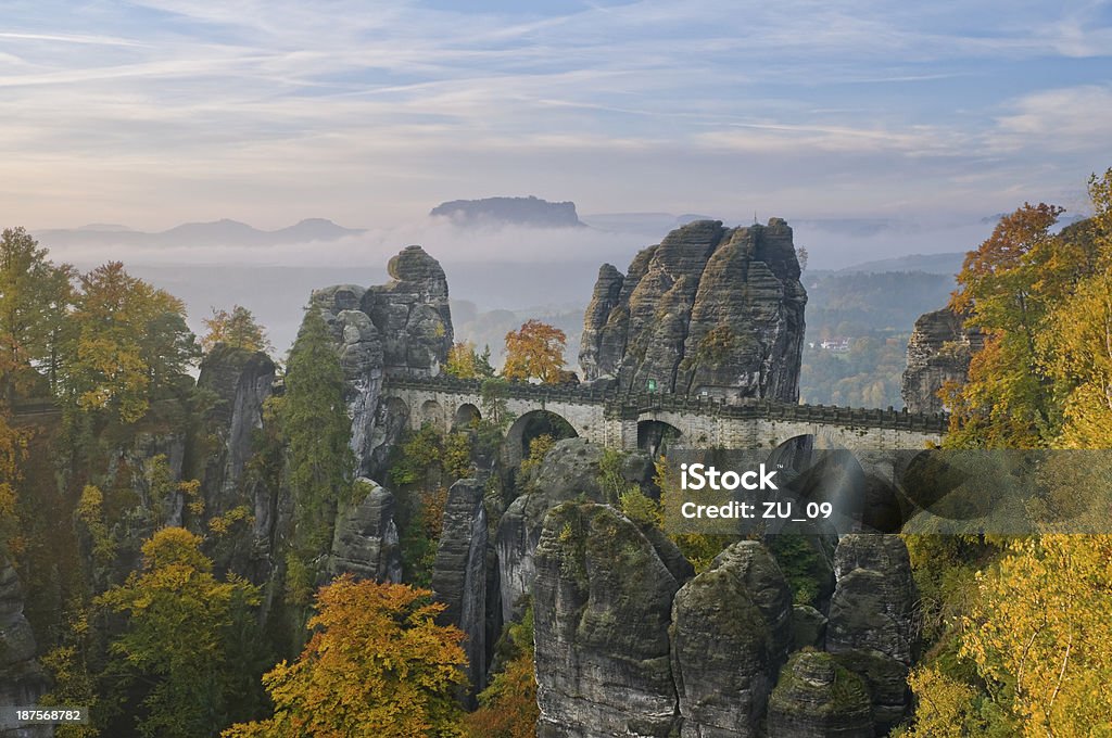 Die Bastille Day im Herbst, Sächsische Schweiz - Lizenzfrei Bastei Stock-Foto