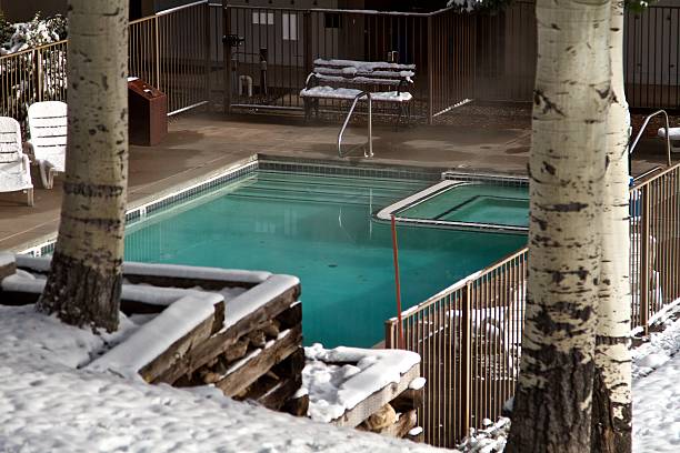 Pool in Snowmass village stock photo