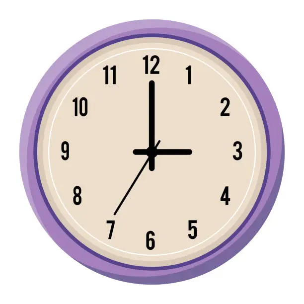 Vector illustration of lilac wall watch
