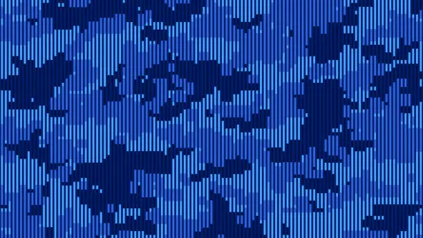 Vector illustration of Blue Camouflage Background