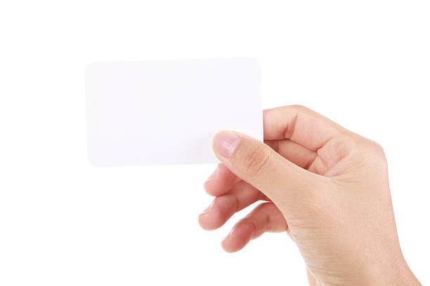 istock Hand holding business card on white background 187572436