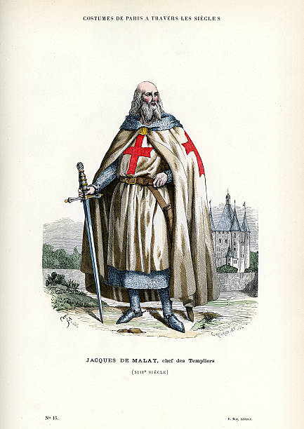 jacques de molay – knight templer - knights templar stock-grafiken, -clipart, -cartoons und -symbole