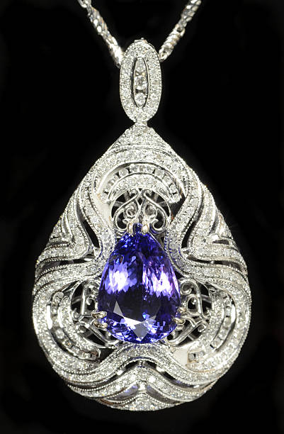 istock Sapphire and Diamond Pendant Necklace 187574183