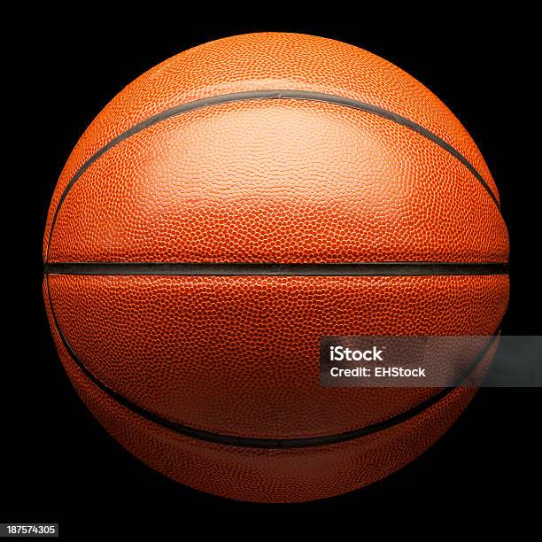 Basketball On Black Stock Photo - Download Image Now - Basketball - Ball, Basketball - Sport, Cut Out