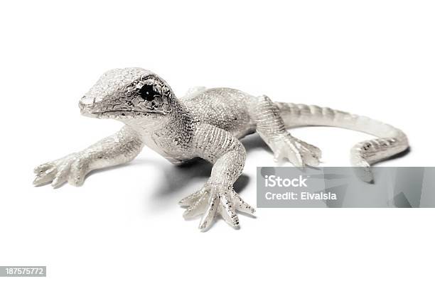 Silver Lizard Stock Photo - Download Image Now - Gecko, Jewelry, Cut Out