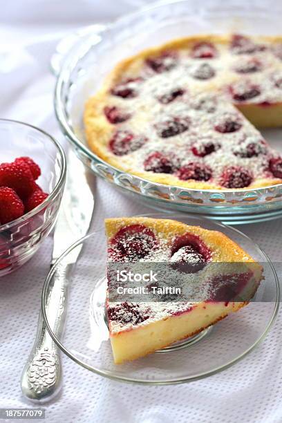 Cottage Cheese Pie With Raspberries Stock Photo - Download Image Now - Raspberry, Clafoutis, Sweet Pie
