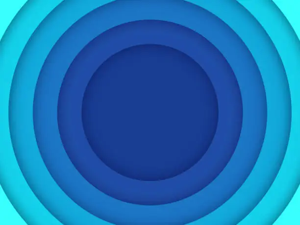 Vector illustration of Blue Concentric Circles Background