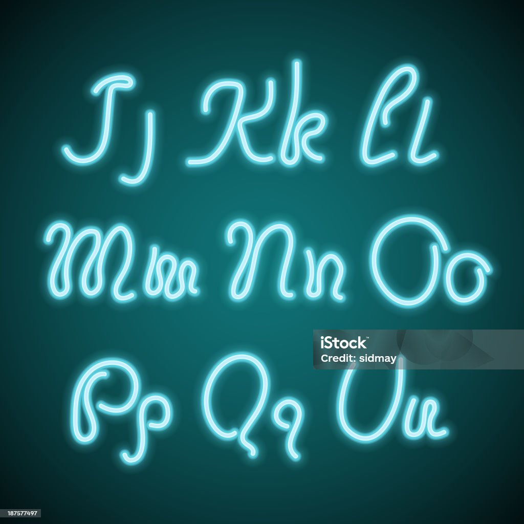 Realistyczne przejrzysty liter neon korkiem - Grafika wektorowa royalty-free (Alfabet)
