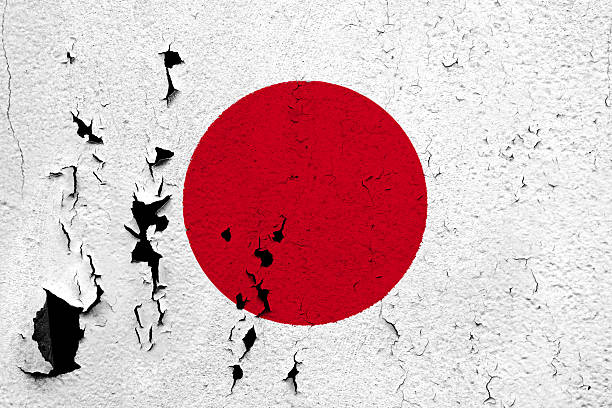 флаг японии - japanese flag concepts dirty grunge стоковые фото и изображения