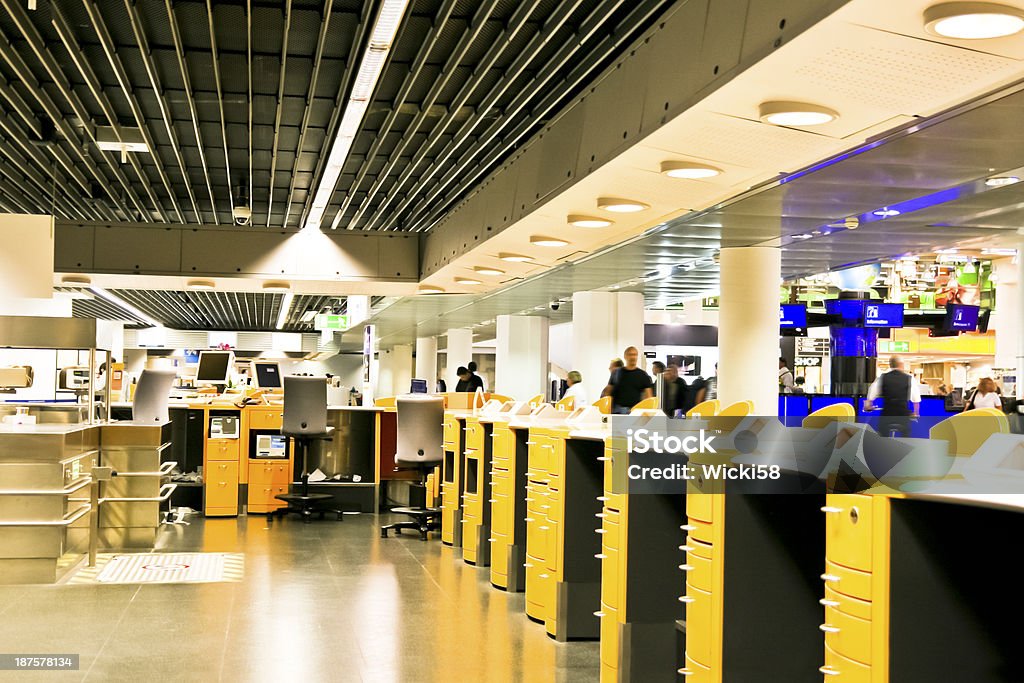 Unoccupied Ticket Counter Unoccupied ticket counter at an airport. Adult Stock Photo