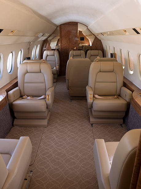 самолёт - vehicle interior corporate jet jet private airplane стоковые фото и изображения