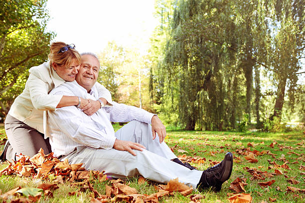 istock Romantic mature couple outdoors 187579811
