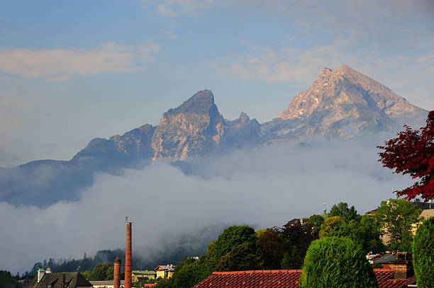 베르히테스가덴 및 바츠만 산 산맥 - hochgebirge cloudscape cloud mountain 뉴스 사진 이미지