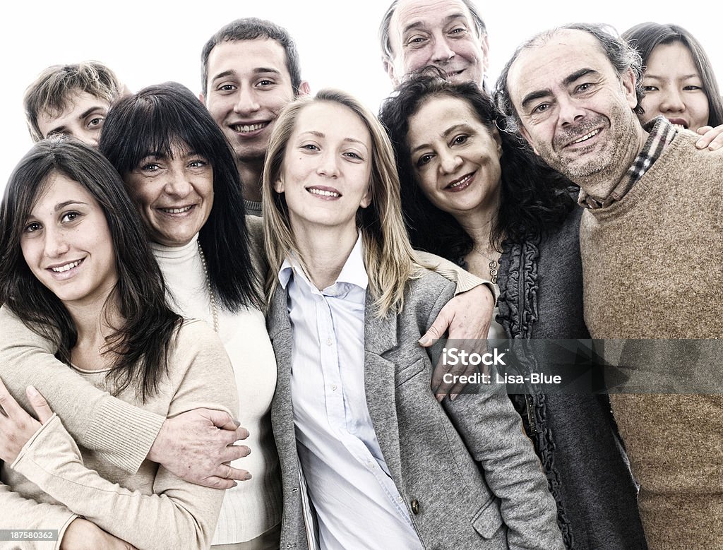 Happy Group Of People,Isolated. Happy people. Group Of People Stock Photo