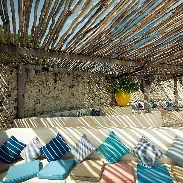 istock tropical lounge area with a pergola 187581182