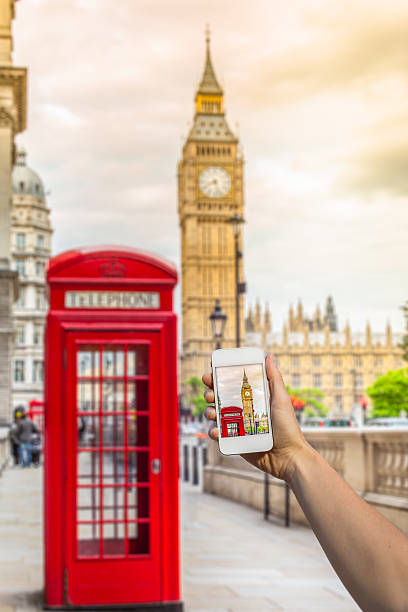 istock Picture with mobile, London. 187582100
