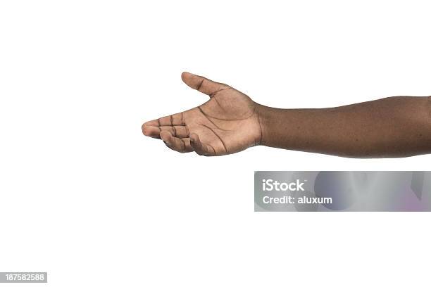 Open Hand Reaching Out Isolated On White Background Stock Photo - Download Image Now