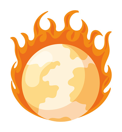 global warming hot illustration isolated