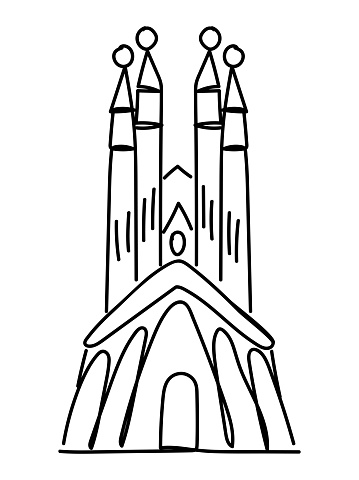 basilica of the holy family sketch illustration