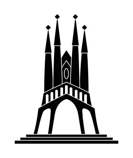 Vector illustration of basilica of the holy family catholicism