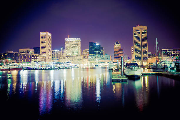 istock Baltimore Cityscape by Night, Maryland, USA 187584192