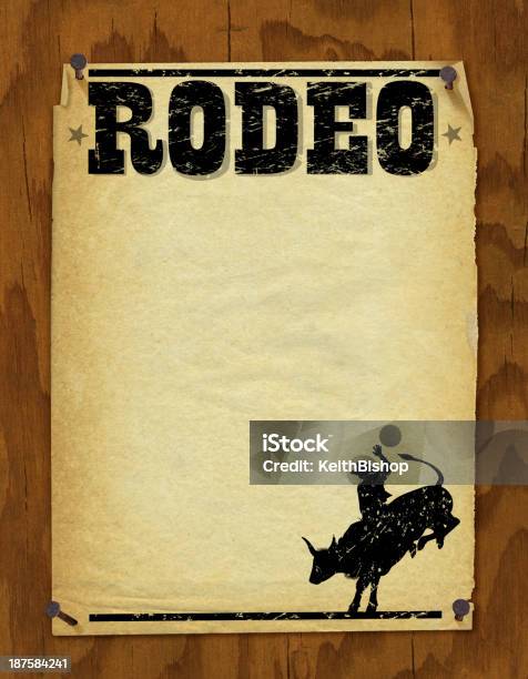 Rodeo Poster Retro Background Stock Illustration - Download Image Now - Rodeo, Typescript, Retro Style
