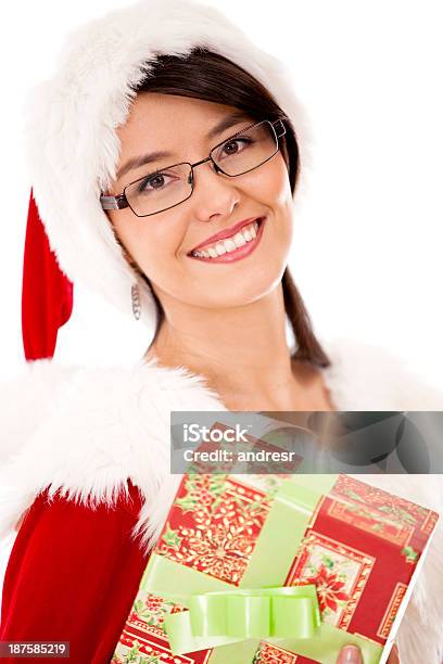 雌サンタとプレゼント - めがねのストックフォトや画像を多数ご用意 - めがね, ヤングアダルト, 女のサンタクロース